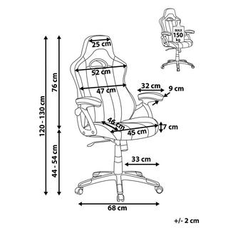 Beliani Chaise de bureau en Cuir PU Rétro ADVENTURE  