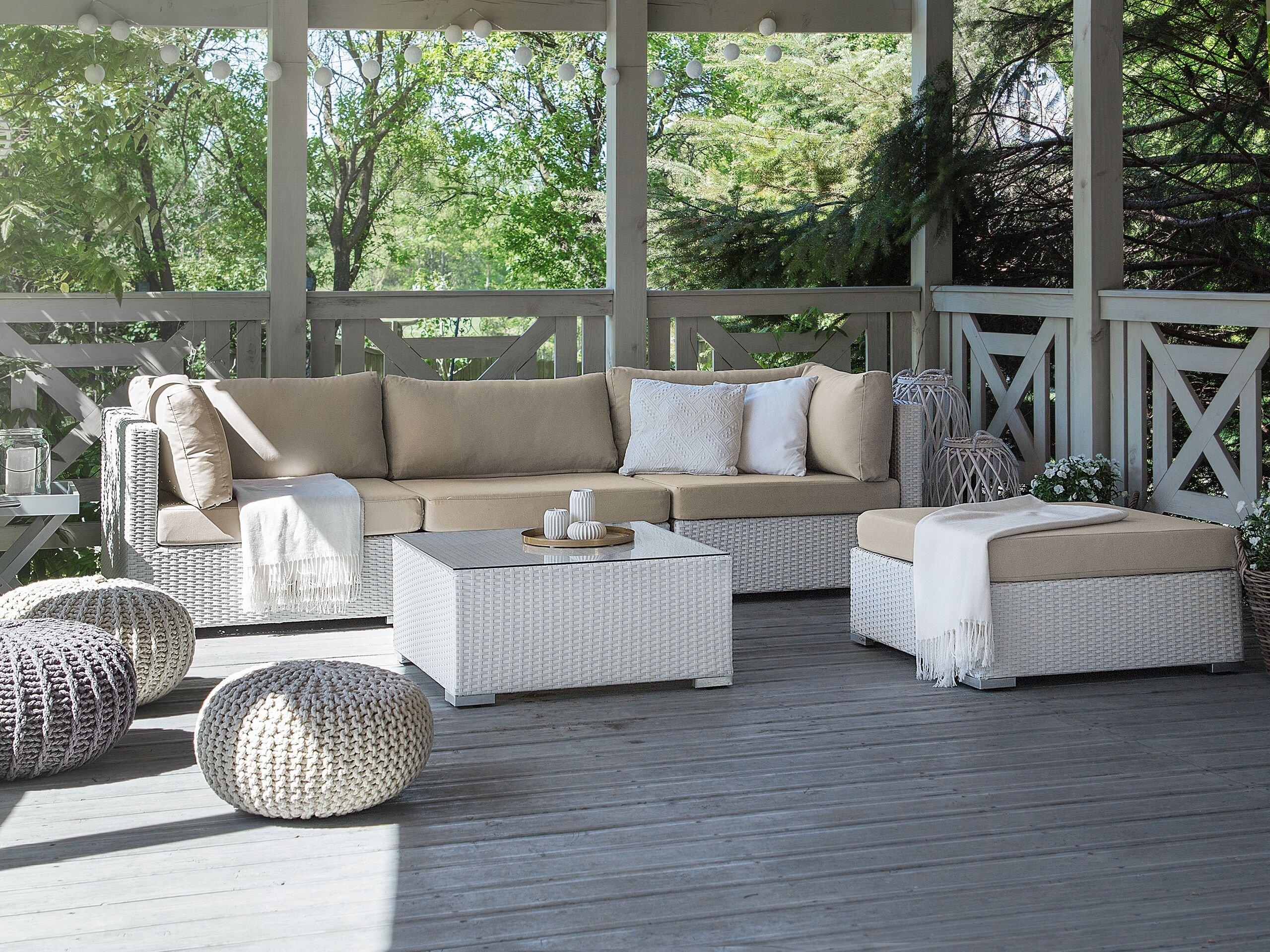 Beliani Set lounge pour jardin en Polyrotin Moderne SANO  