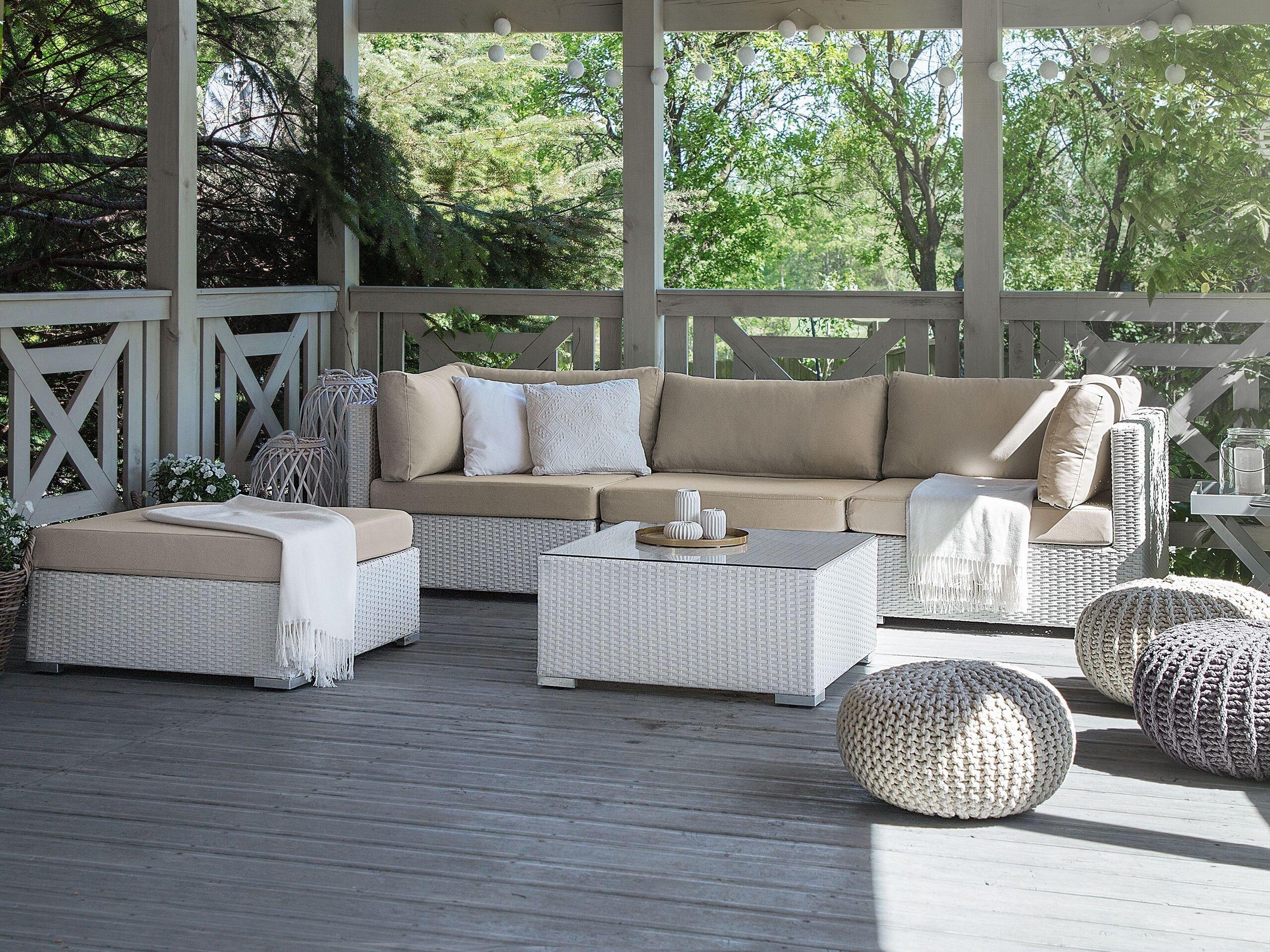 Beliani Set lounge pour jardin en Polyrotin Moderne SANO  