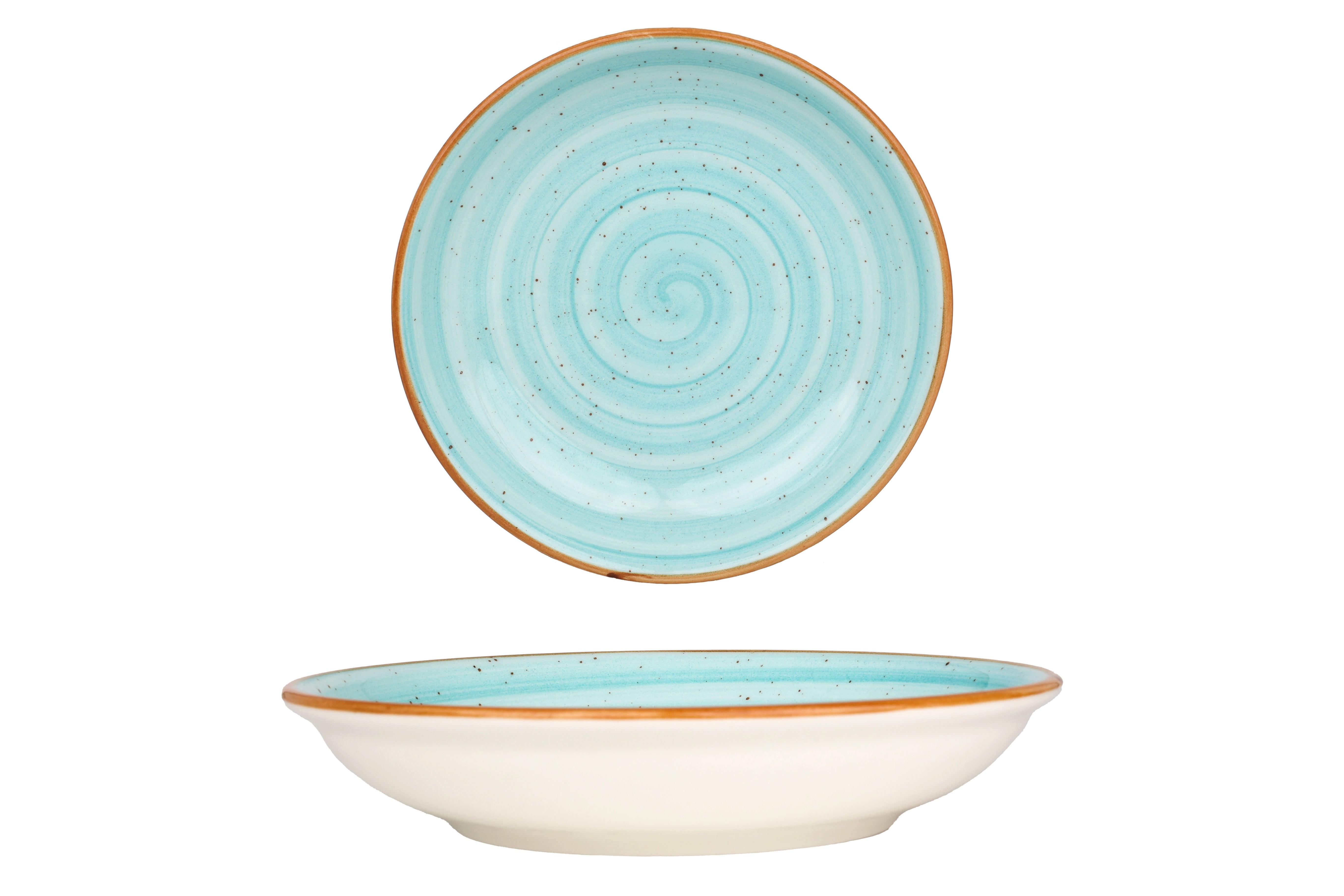 Bonna Assiette creuses - Aqua -  Porcelaine - lot de 6  