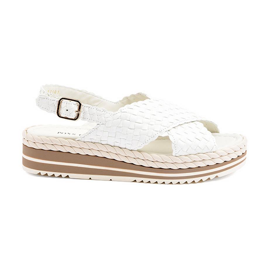 pons quintana Sandali con Plateau a Fasce Intrecciate  