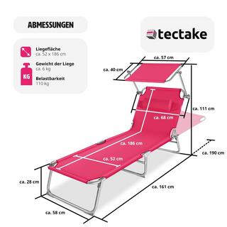 Tectake Lot de 2 transats CHLOE  