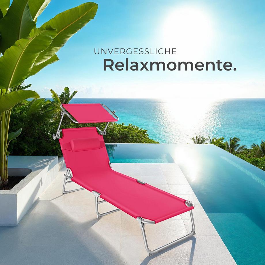 Tectake Set di 2 lettini prendisole Chloé pieghevoli  