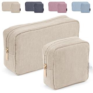 Only-bags.store  Petite trousse de maquillage pour sac à main, trousse de maquillage en velours côtelé avec compartiments, trousse de maquillage de voyage 