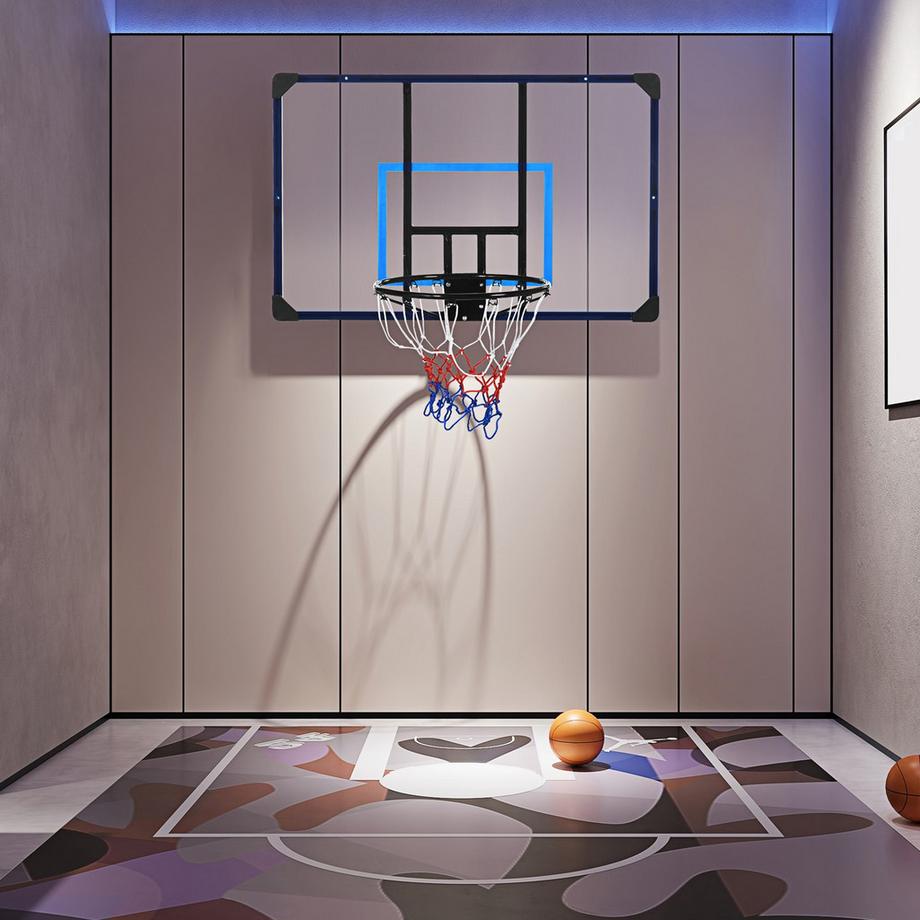 Northio  Basketballkorb Basketballbrett Mit Korb Und Netz, Wandmontage Für Outdoor, Stahl, 113 X 61 X 73 Cm 