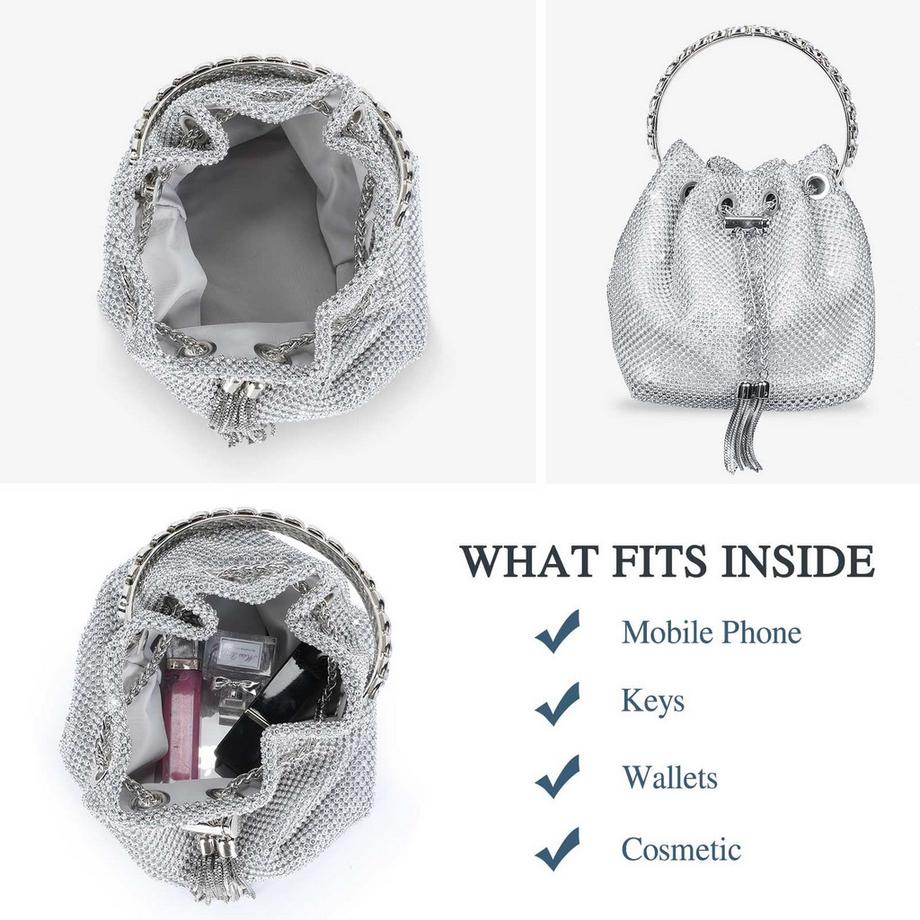 Only-bags.store Glitzer Strass Abend Clutch Tasche  