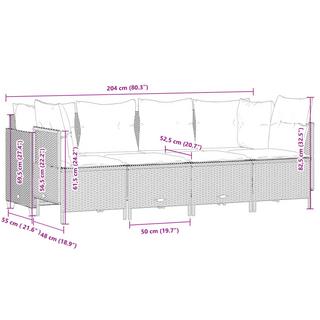 VidaXL Ensemble de canapés de jardin rotin synthétique  