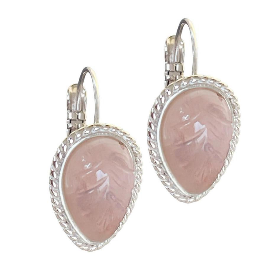 Steinkult  Boucles d'oreilles Quartz rose Linda 