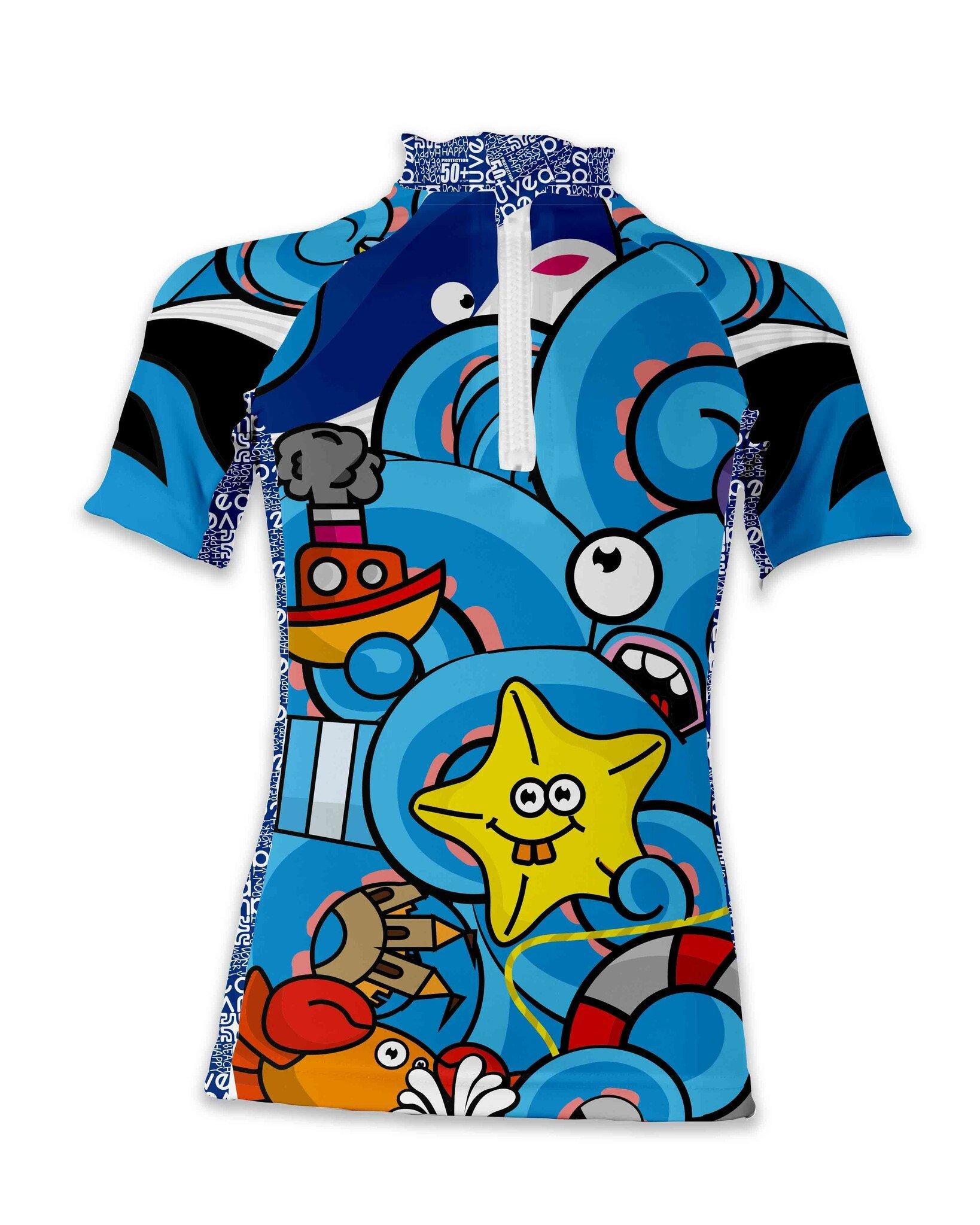 Uvea  Kinder UPF 50+ Badeshirt kurzarm Biarritz la mer Monte 