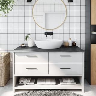 VidaXL  Comptoir de salle de bain bois de chêne 