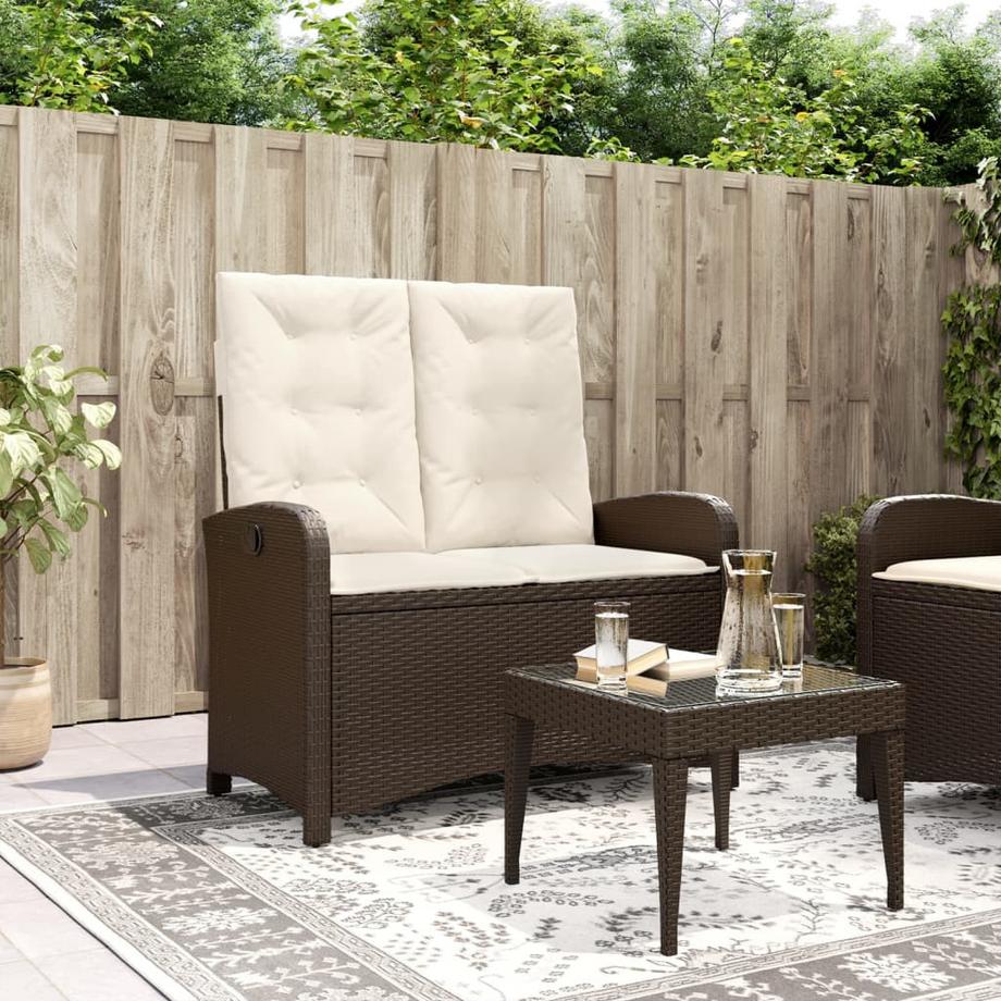 VidaXL Verstellbare gartenbank poly-rattan  
