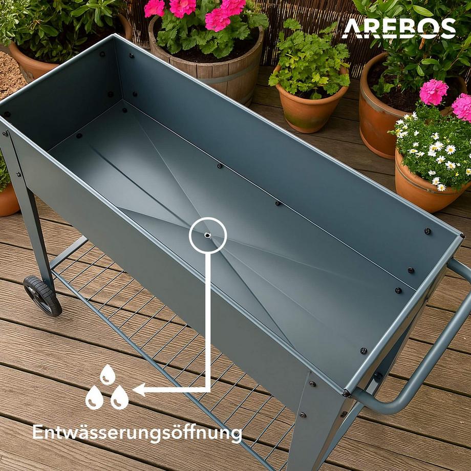 Arebos Hochbeet Pflanzbeet Metall Gemüsebeet  