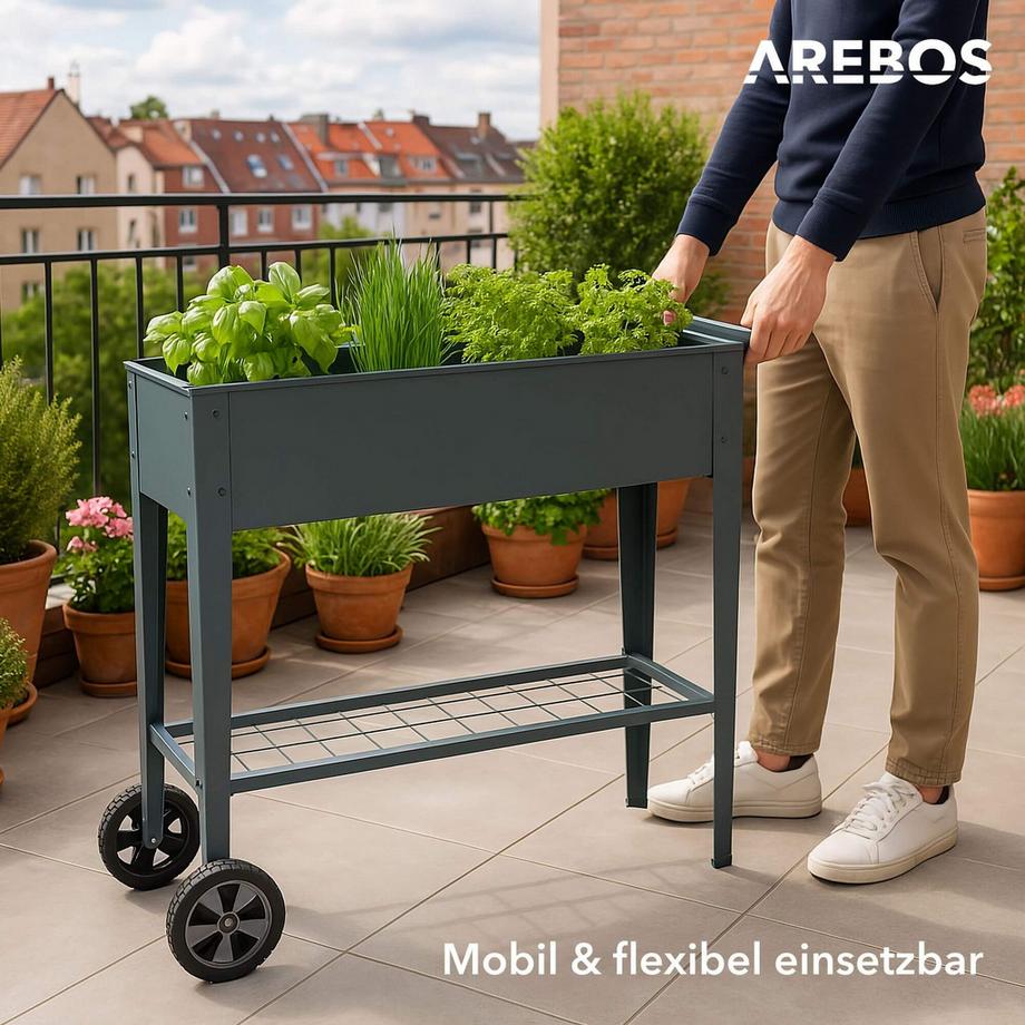 Arebos Hochbeet Pflanzbeet Metall Gemüsebeet  