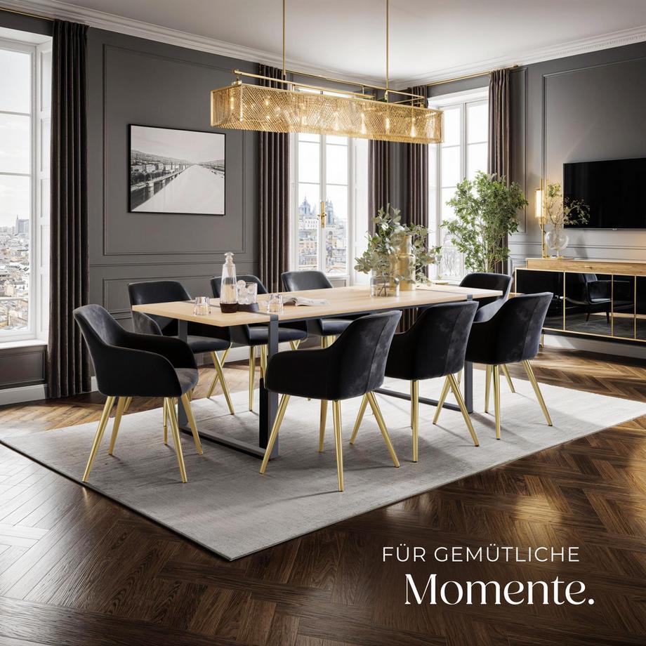 Tectake Chaise MARILYN rembourrée aspect velours  