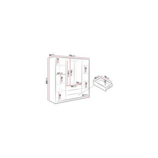 Vente-unique Kleiderschrank mit 4 Türen & 3 Schubladen - 196 cm - Weiß - LIZANDRO  