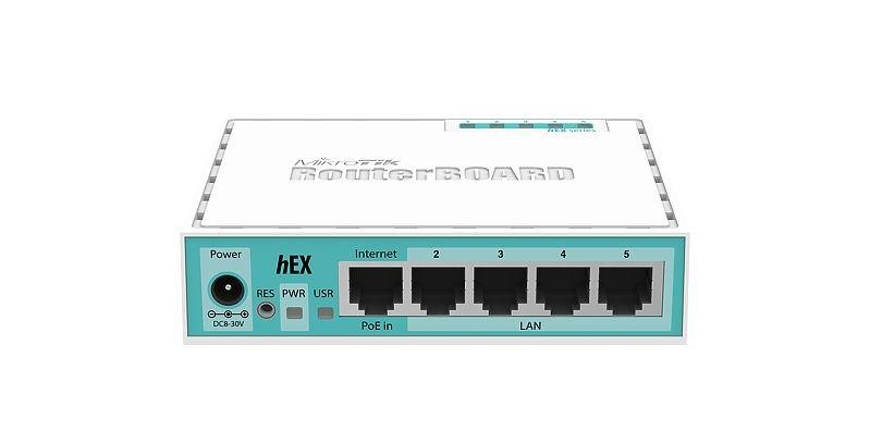 MikroTik  RB750GR3 Routeur connecté Gigabit Ethernet Turquoise, Blanc 