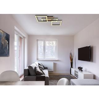 mutoni Lampada da soffitto Bossy metallo effetto legno nero opaco LED  