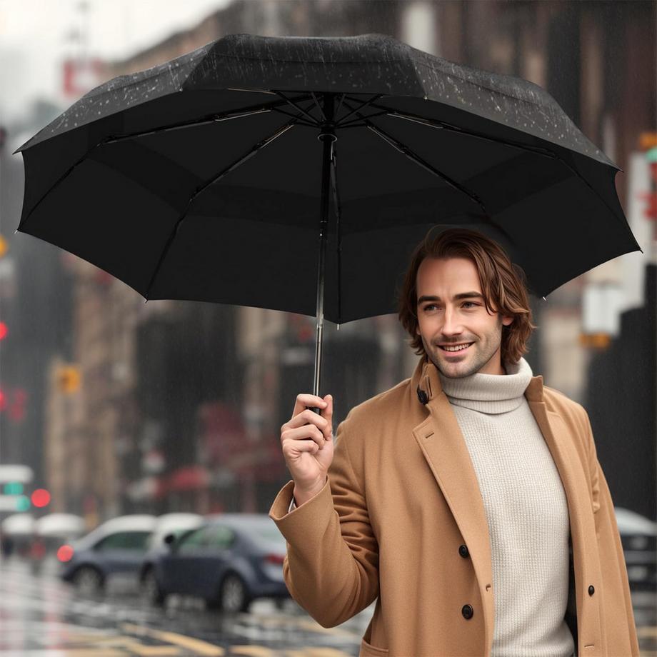 Alopini  Regenschirm großer sturmsicherer 2-Personen-Reiseschirm winddichter Taschenschirm öffnen-schließen Automatikschirm 