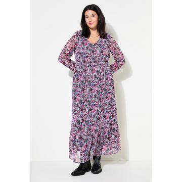 Robe maxi, coupe évasée, imprimé mille-fleurs