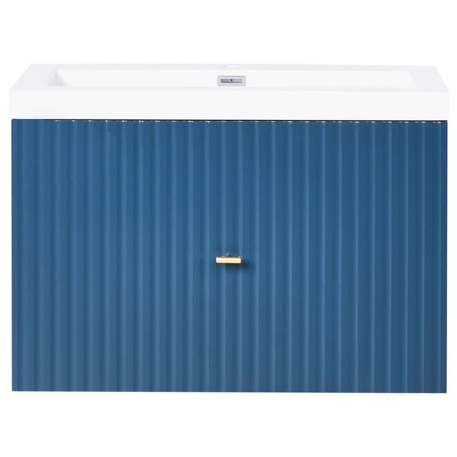 Beliani Wandmontierter Waschbeckenunterschrank mit Waschbecken aus MDF-Platte Modern LAGO  