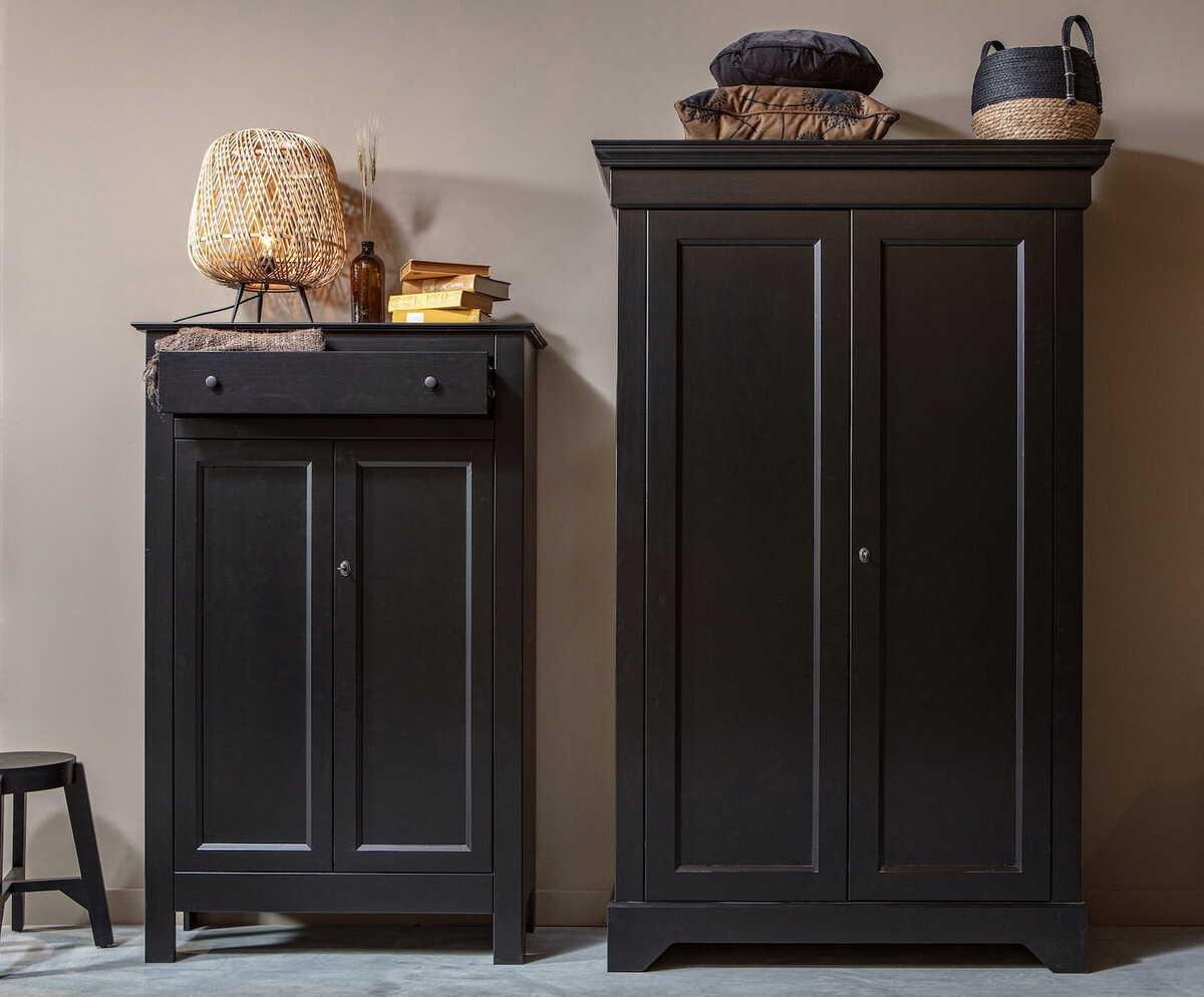 mutoni Armoire murale Eva pin noir  