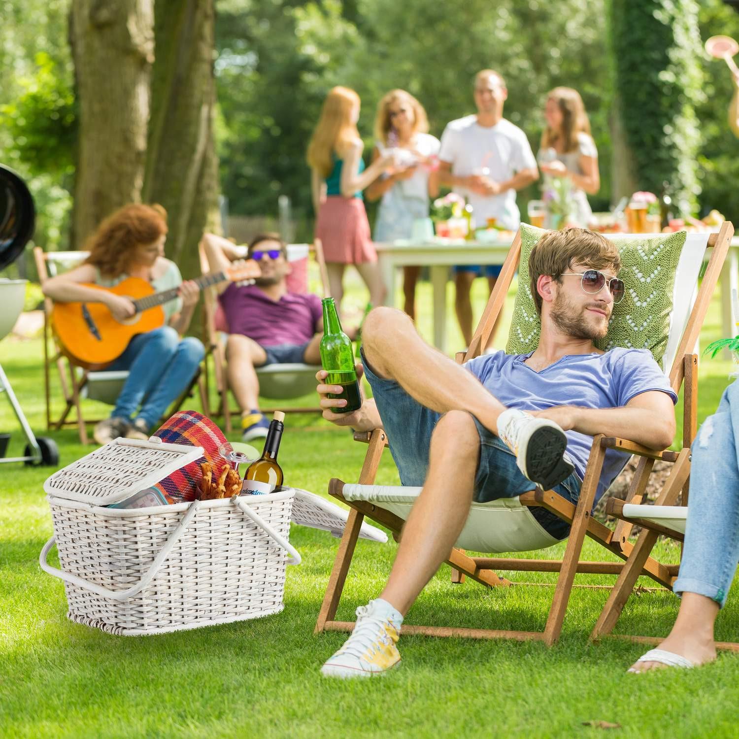 Northix Picknickkorb mit Deckel  