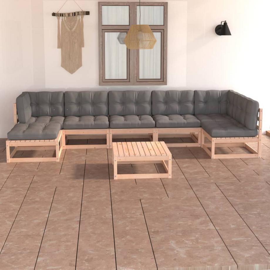 VidaXL Ensemble de salon de jardin bois de pin  