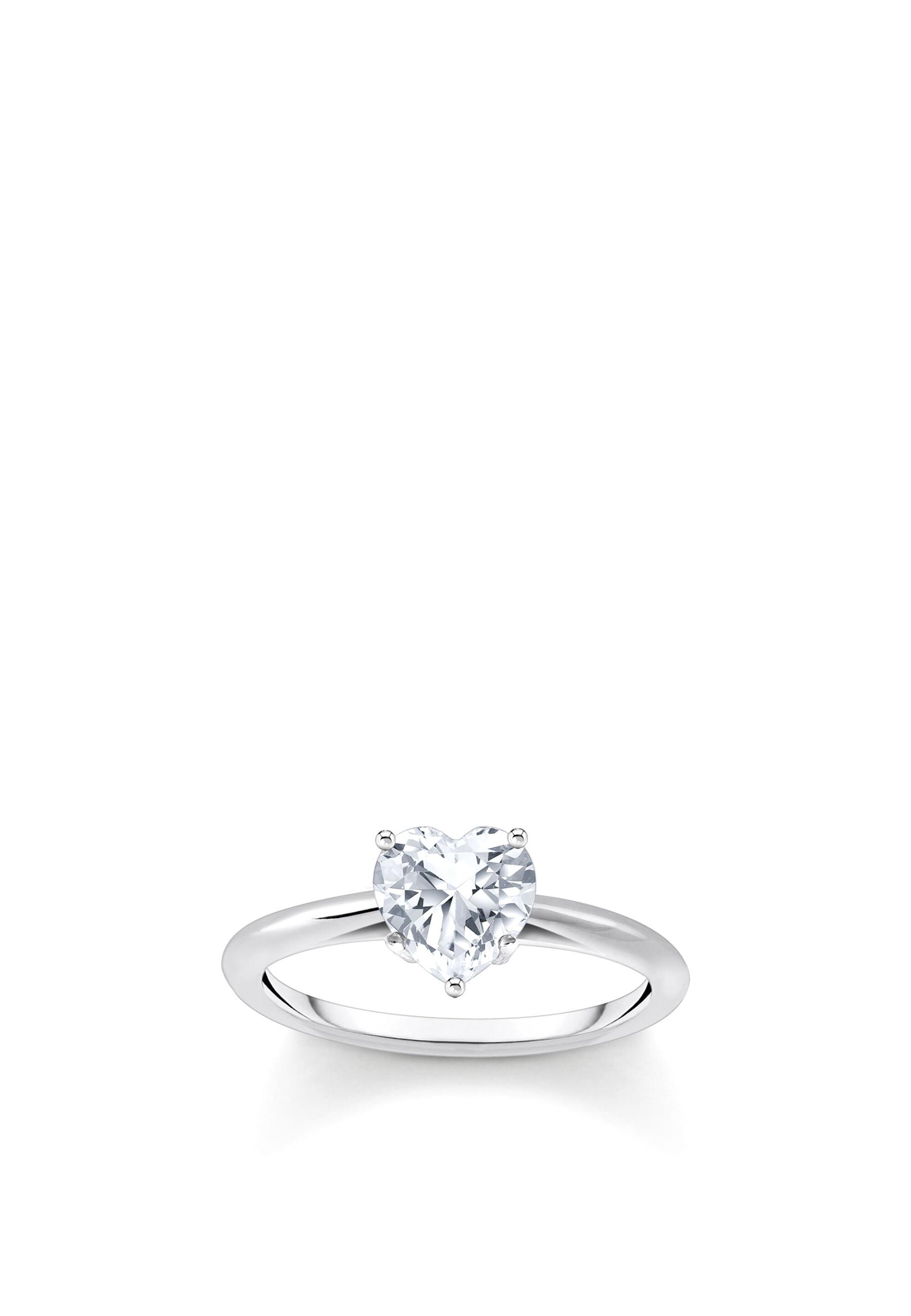 Thomas Sabo  Bague blanche Zirconia en forme de coeur Argent 