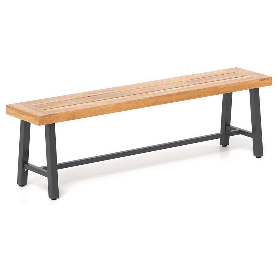 B2X Gartenbank wetterfest 3-Sitzer Sitzbank bis 360 kg Parkbank aus Akazienholz und Metall 1 Stück  