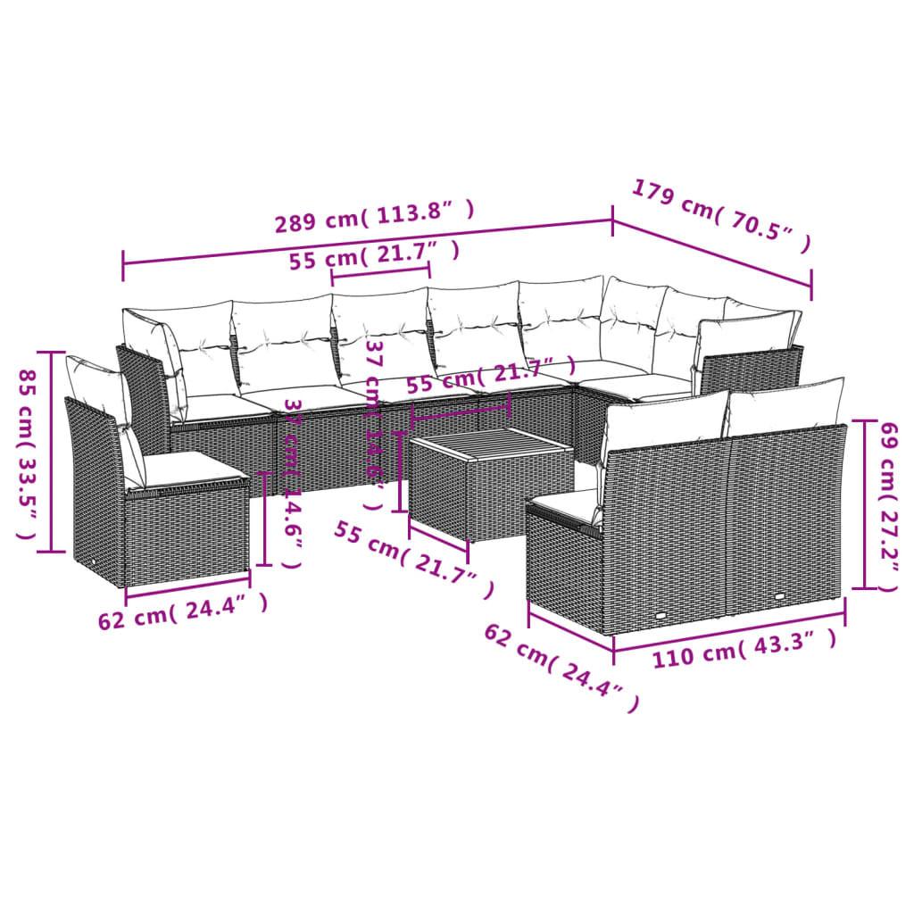 VidaXL Ensemble de canapés de jardin rotin synthétique  