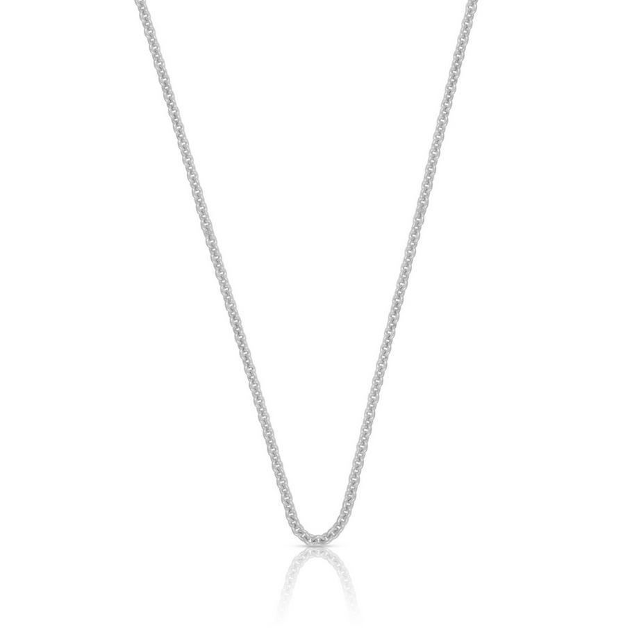 Collier forçat or blanc 585, 2mm, 45cm