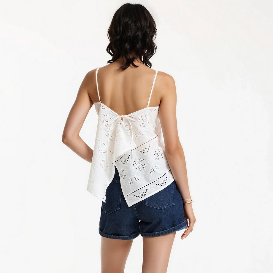La Redoute Collections Top fines bretelles broderie anglaise  