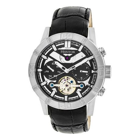 Heritor Automatic  Montre Heritor Automatique Hannibal Semi-Squelette Cuir-Bande 