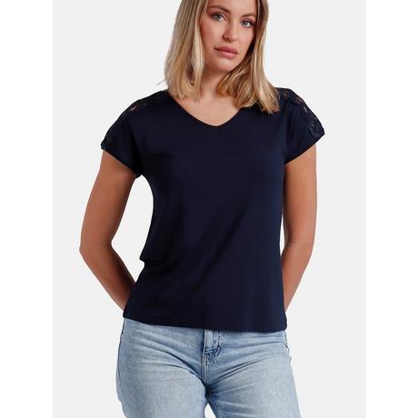 Admas T-shirt Manches Courtes Puntilla Hombro  
