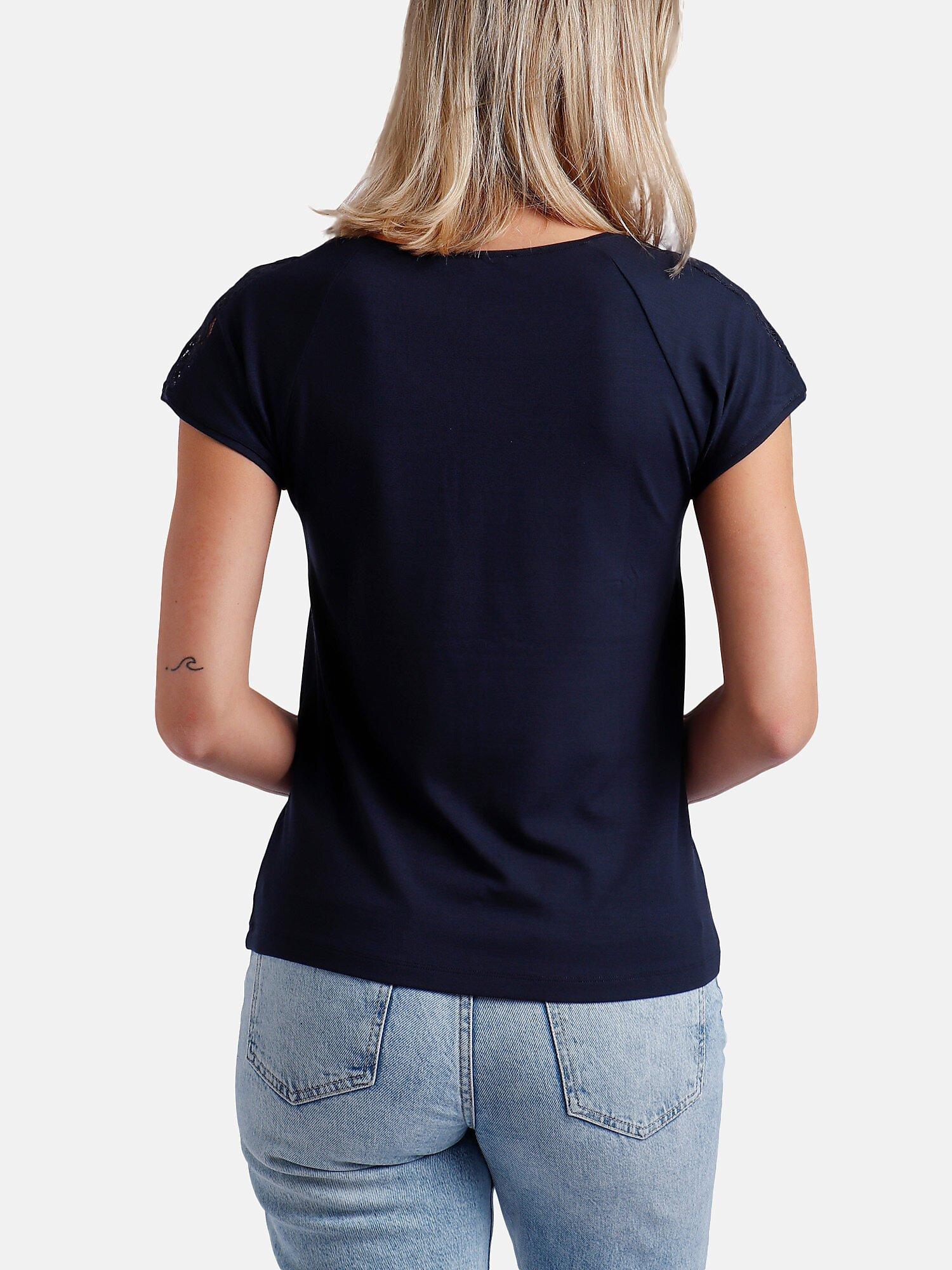 Admas T-shirt Manches Courtes Puntilla Hombro  