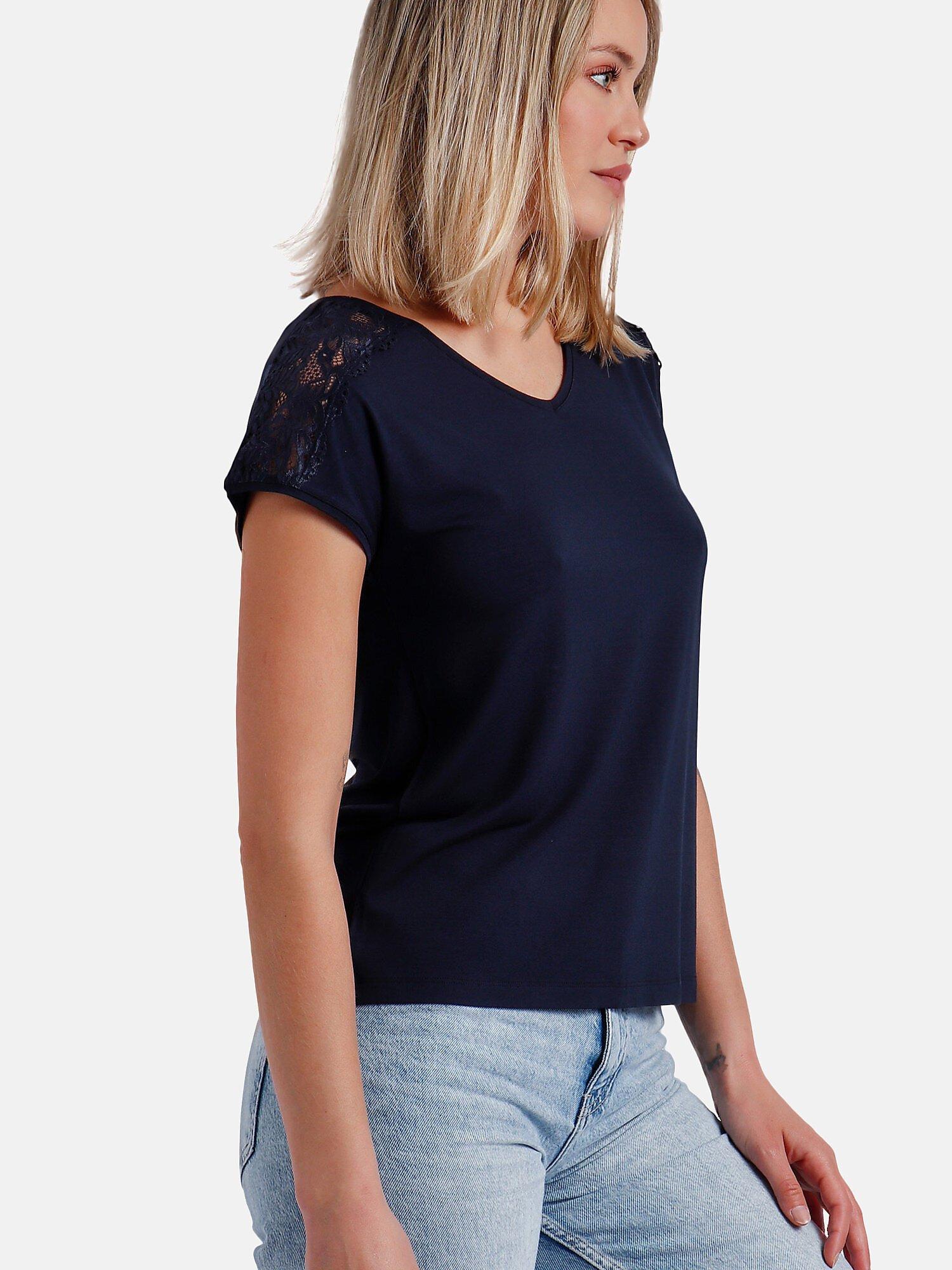 Admas T-shirt Manches Courtes Puntilla Hombro  