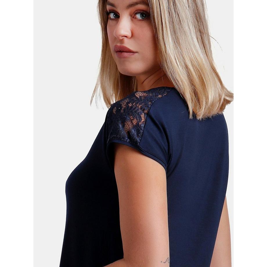 Admas Kurzarm T-Shirt Puntilla Hombro  
