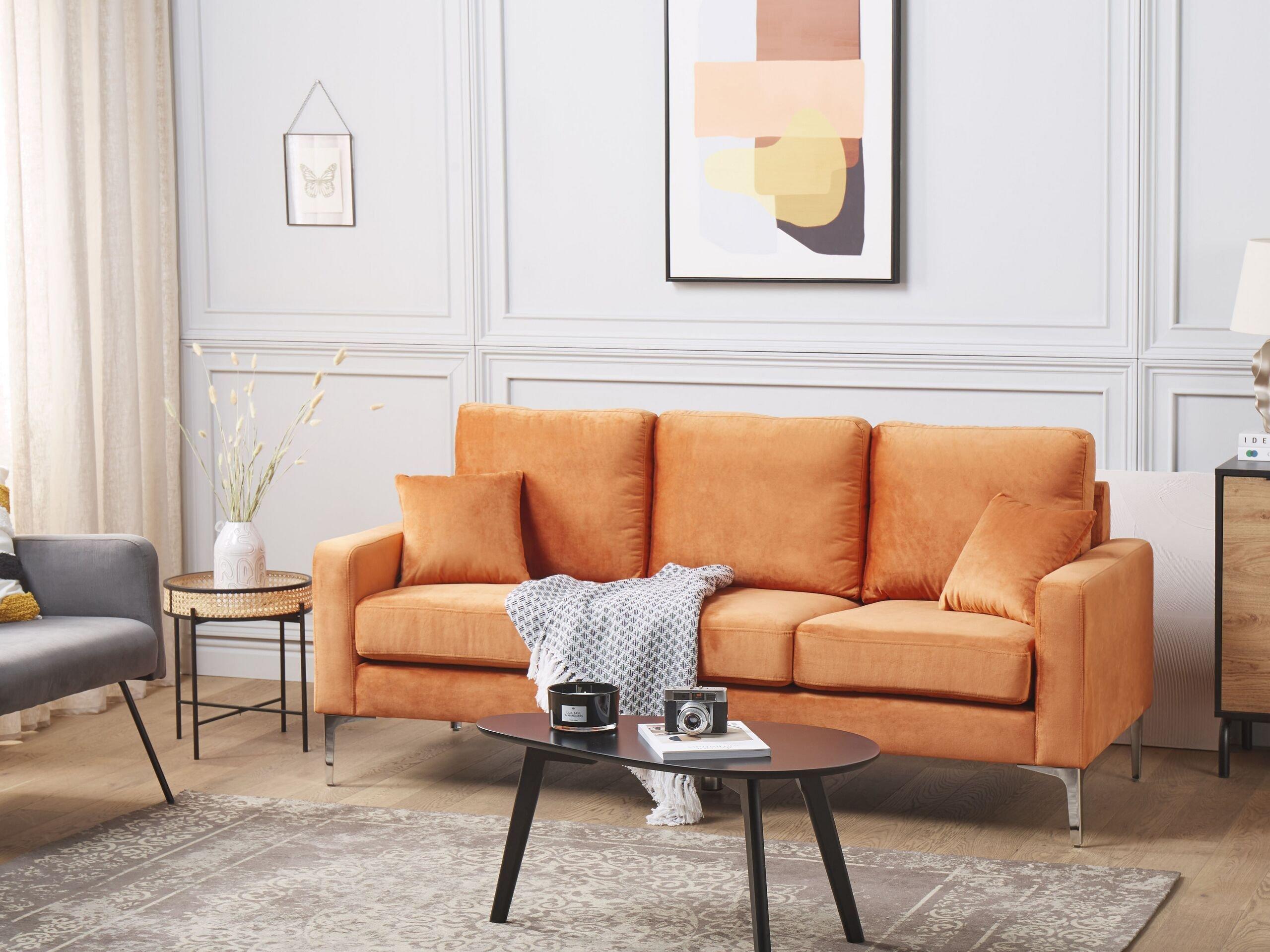 Beliani 3 Sitzer Sofa aus Samtstoff Modern GAVLE  