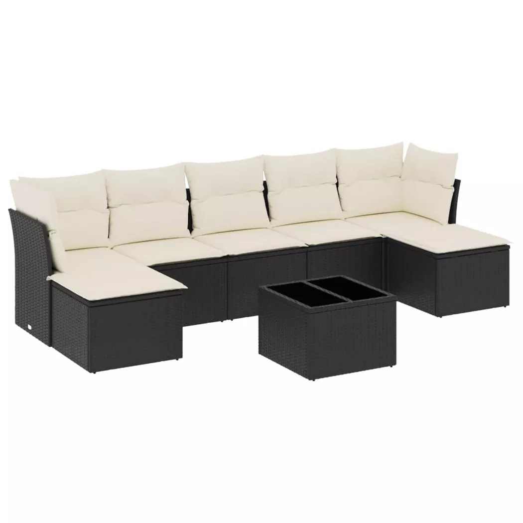 VidaXL - Garten sofagarnitur poly-rattan, One Size, Schwarz