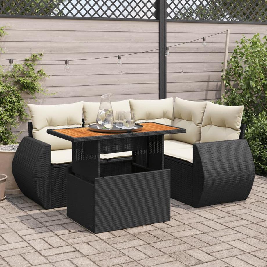 VidaXL set di divani da giardino Polirattan  
