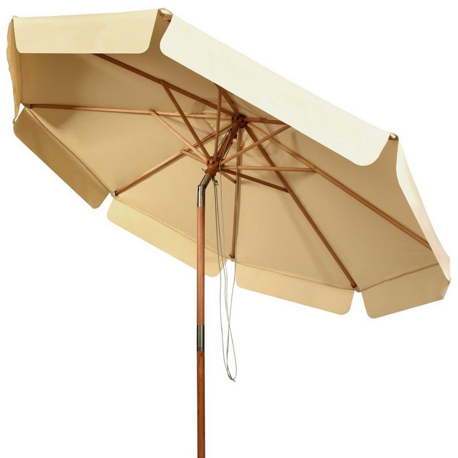 Parasol inclinable de 3 m en tissu polyester imperméable avec protection UV beige