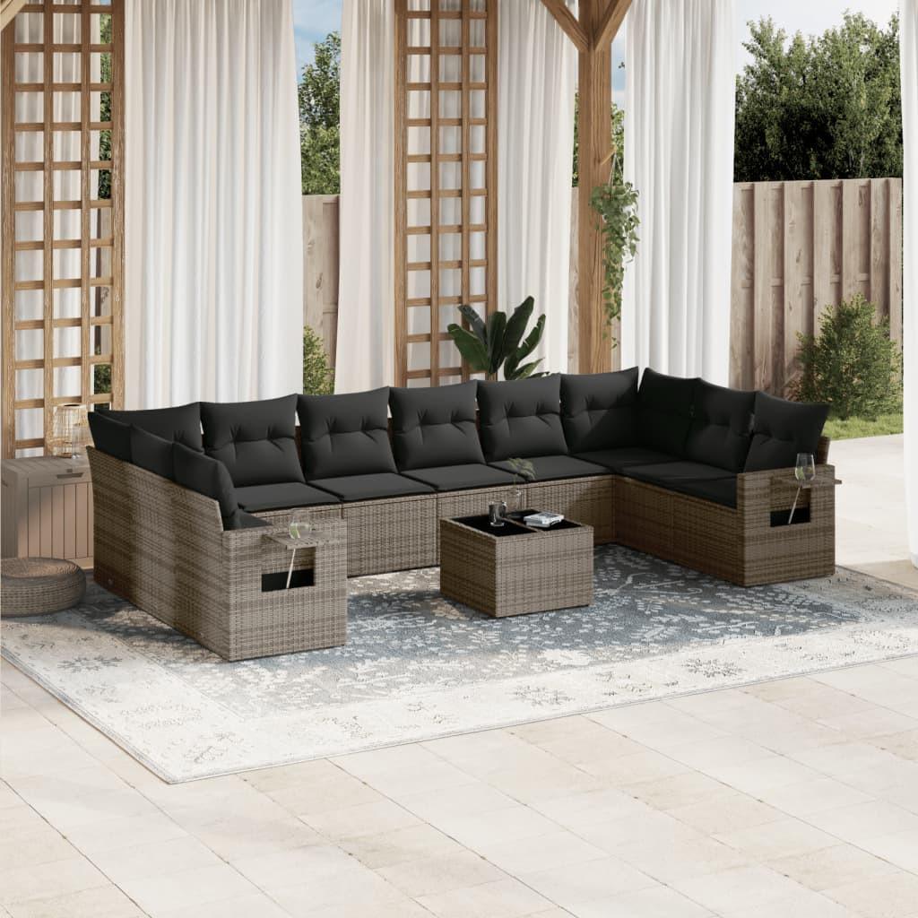 VidaXL set divano da giardino Polirattan  