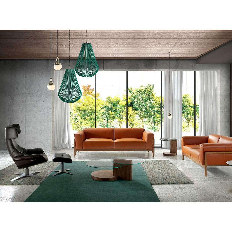 ANGEL CERDA Fauteuil inclinable pivotant en cuir marron chocolat  