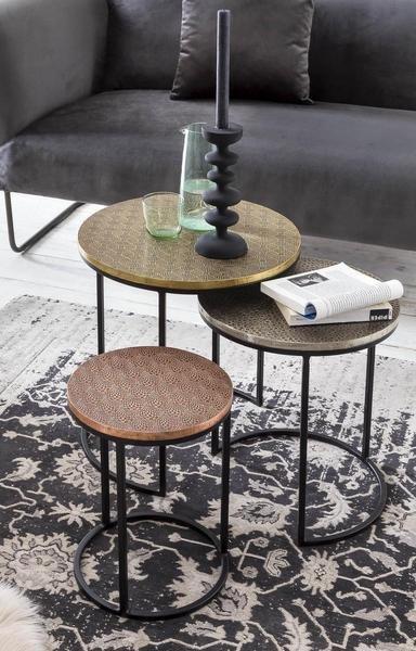 mutoni Table d'appoint Dubai 45x45 (set de 3)  