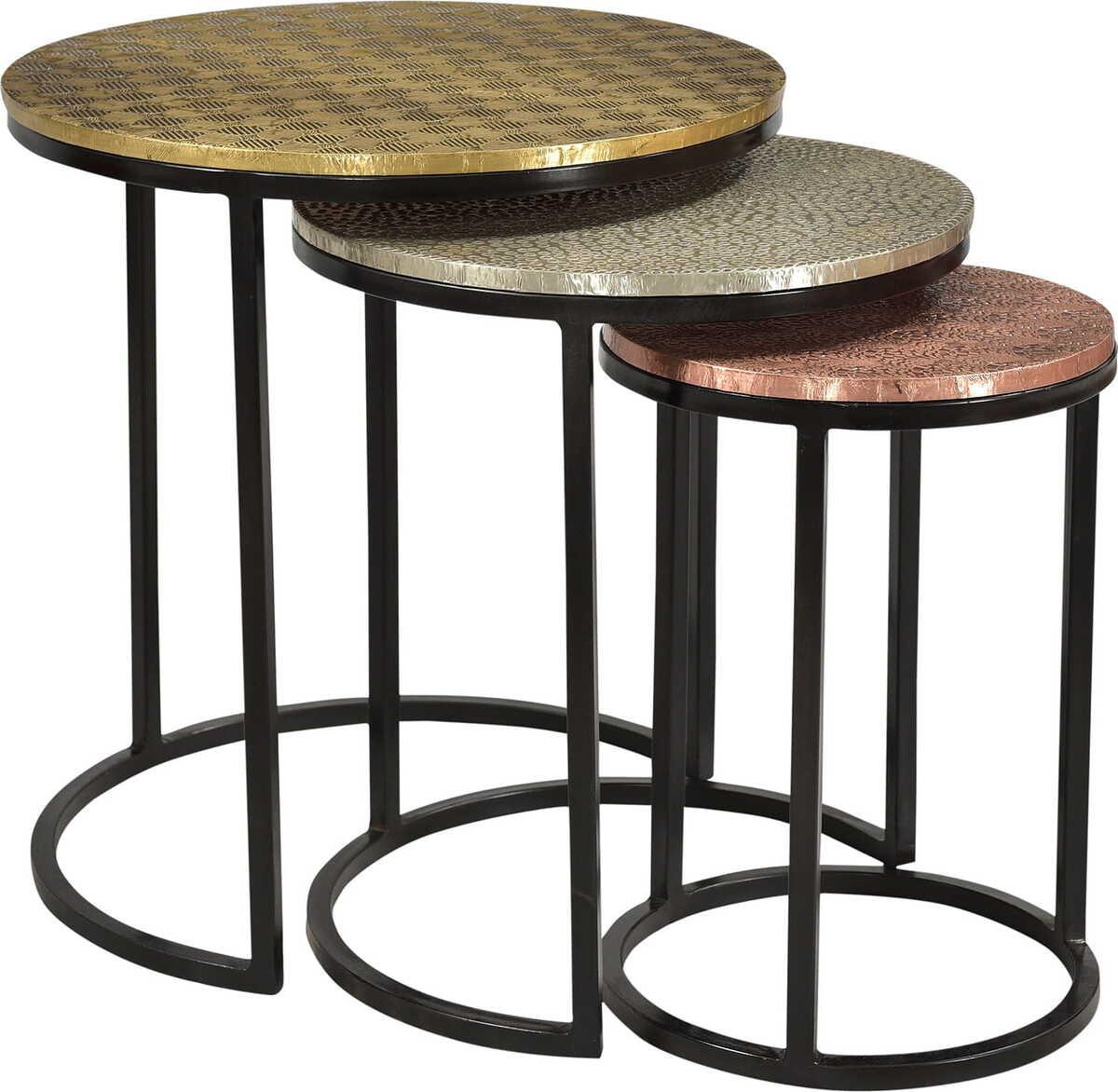 mutoni Table d&#039;appoint Dubai 45x45 (set de 3)  