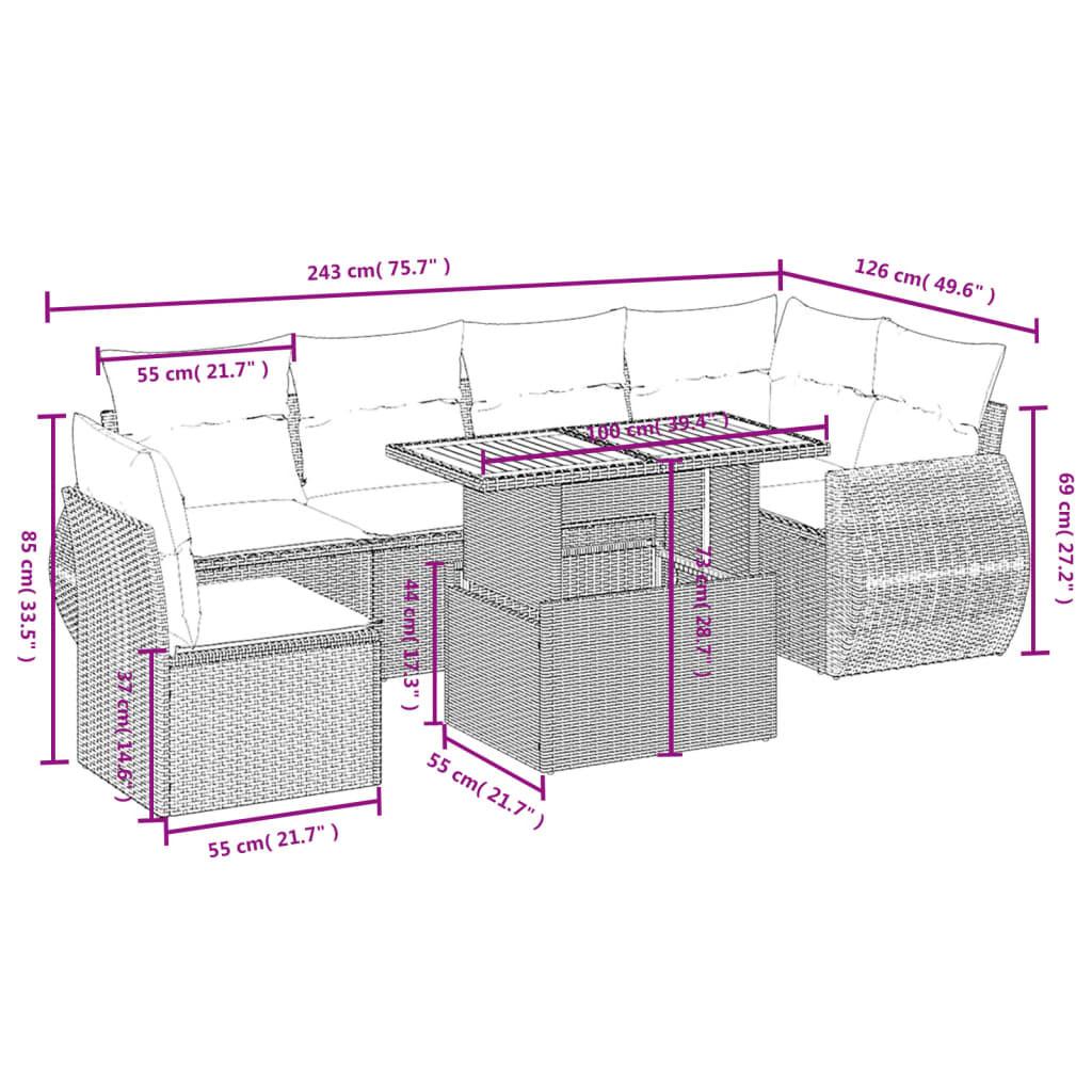 VidaXL set divano da giardino Polirattan  