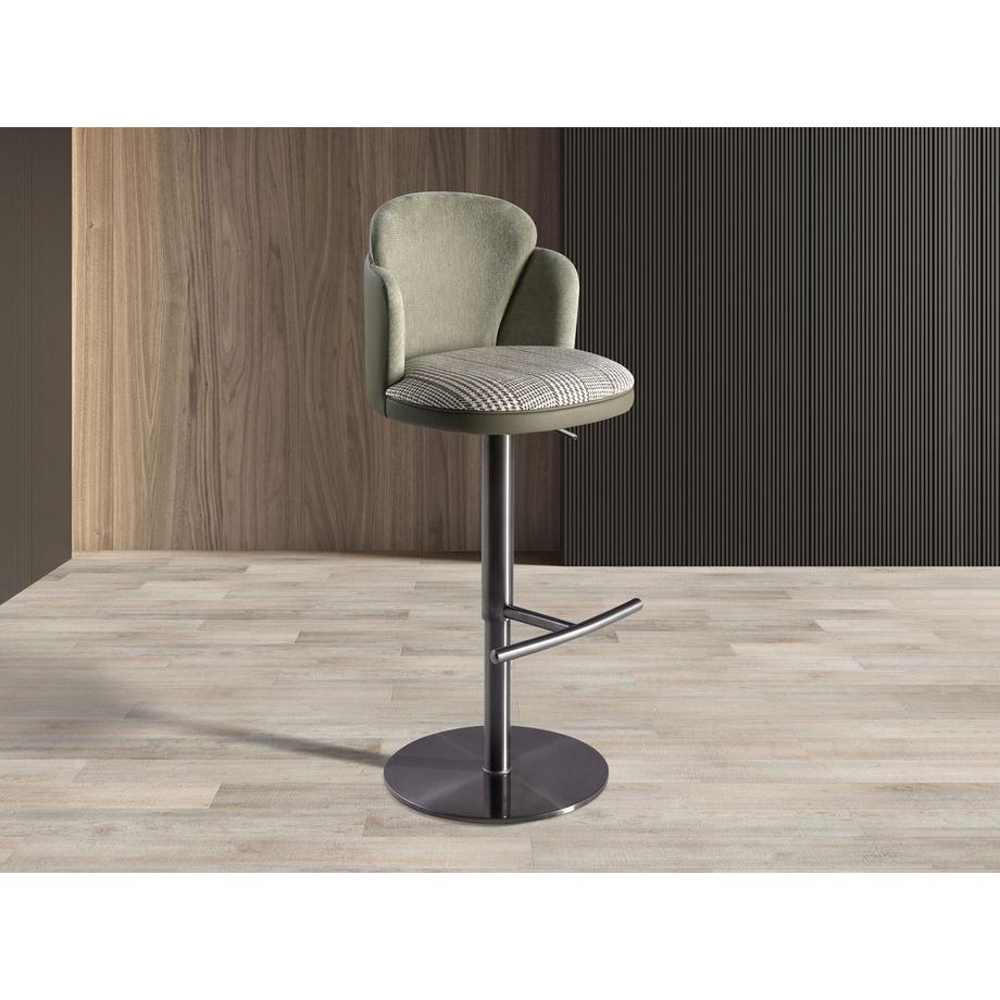 ANGEL CERDA Sgabello girevole in tessuto e similpelle  