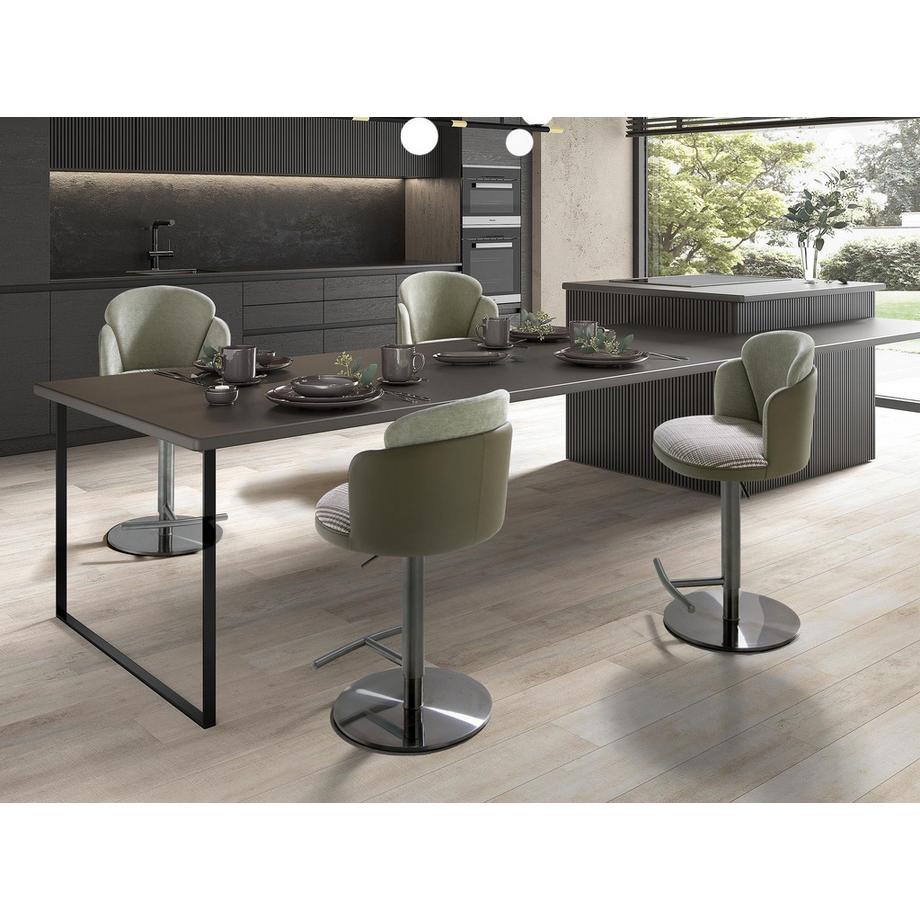 ANGEL CERDA Sgabello girevole in tessuto e similpelle  