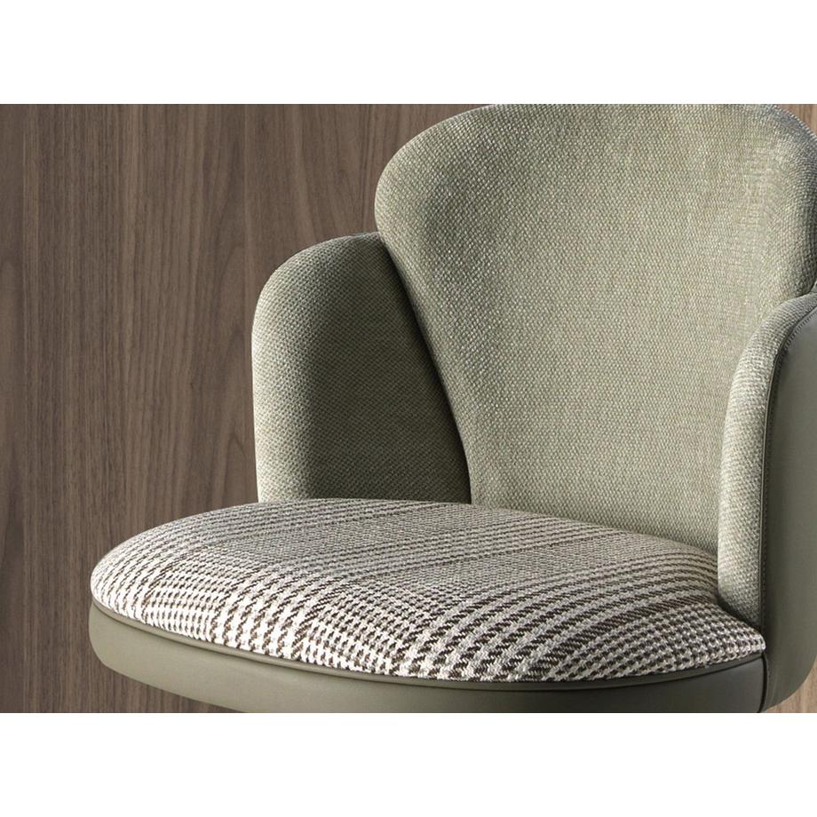 ANGEL CERDA Sgabello girevole in tessuto e similpelle  