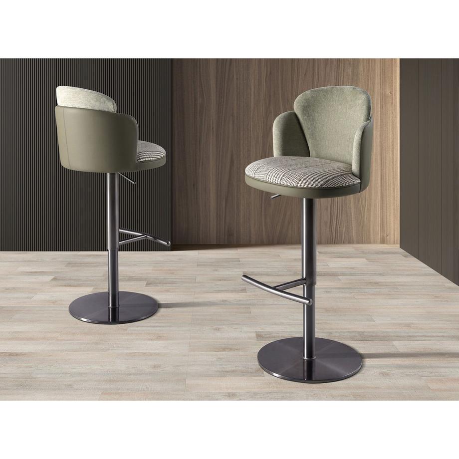 ANGEL CERDA Sgabello girevole in tessuto e similpelle  